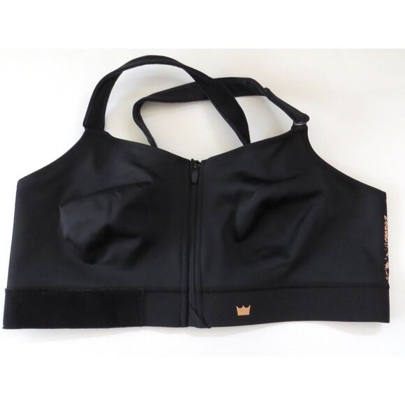 SHEFIT Flex Sports Bra Zip Up Front Black/Rose Gold   5Luxe (5X)  EUC - Picture 2 of 9